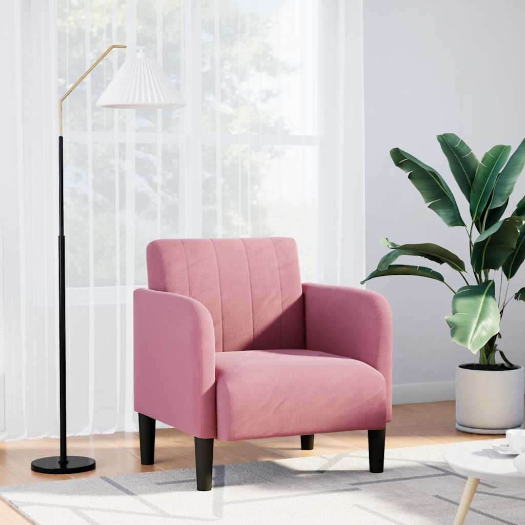 Fauteuil avec accoudoirs rose 54 cm velours Fauteuils vidaXL