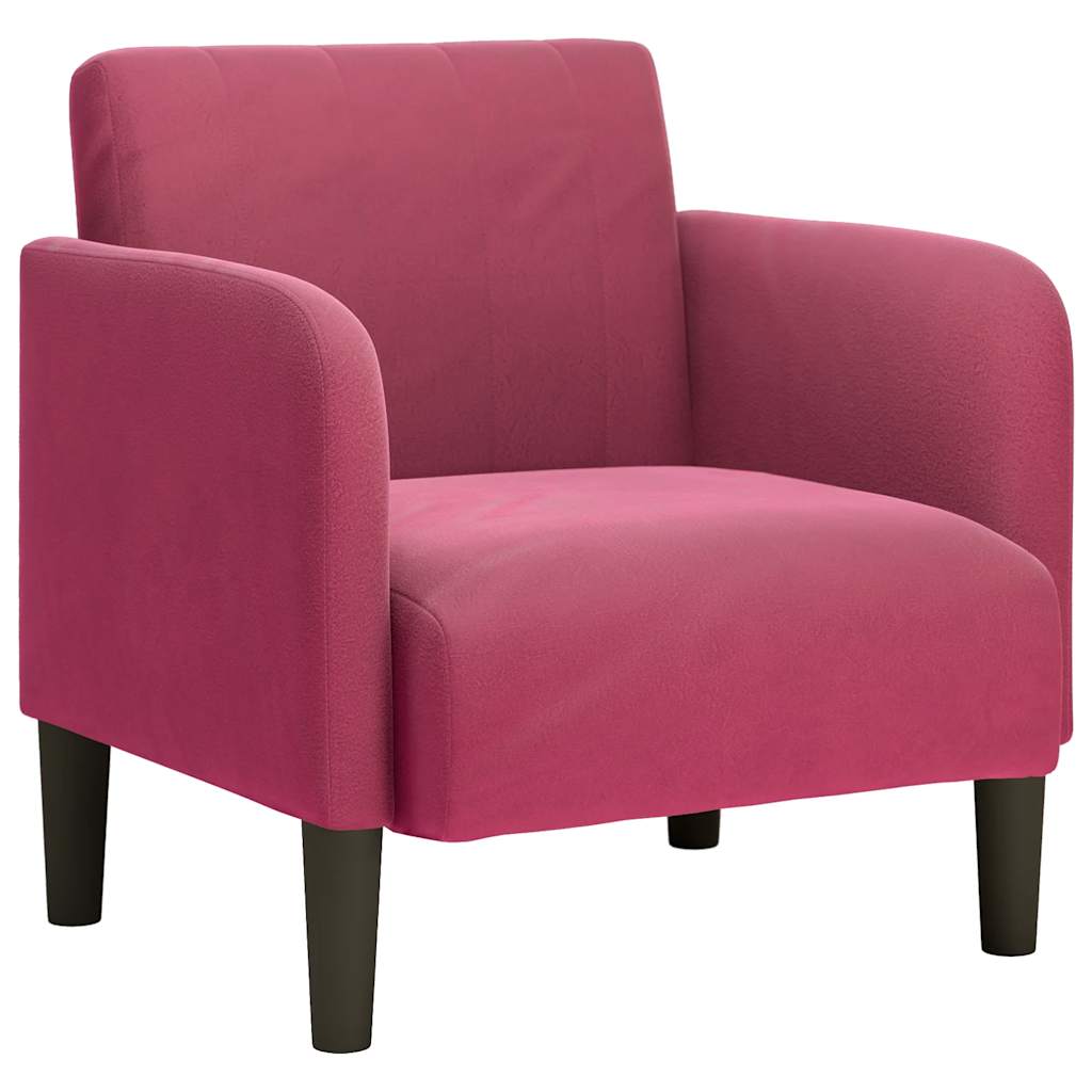 Fauteuil avec accoudoirs rouge bordeaux 54 cm velours Fauteuils vidaXL