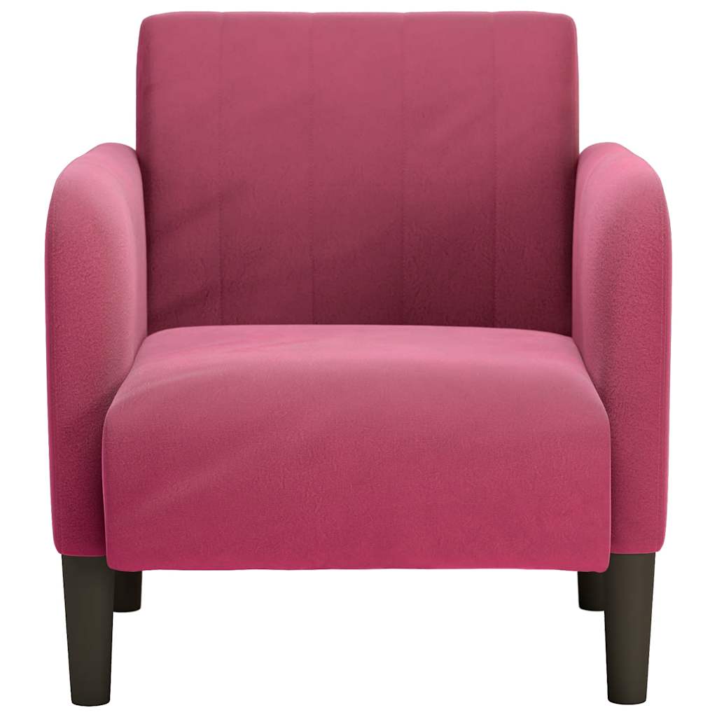 Fauteuil avec accoudoirs rouge bordeaux 54 cm velours Fauteuils vidaXL