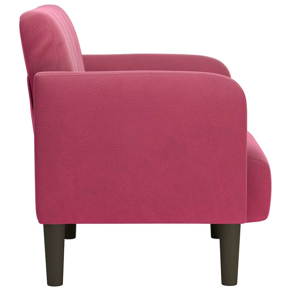 Fauteuil avec accoudoirs rouge bordeaux 54 cm velours Fauteuils vidaXL