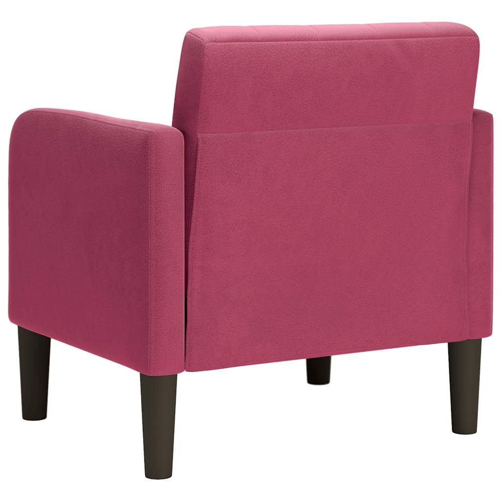 Fauteuil avec accoudoirs rouge bordeaux 54 cm velours Fauteuils vidaXL