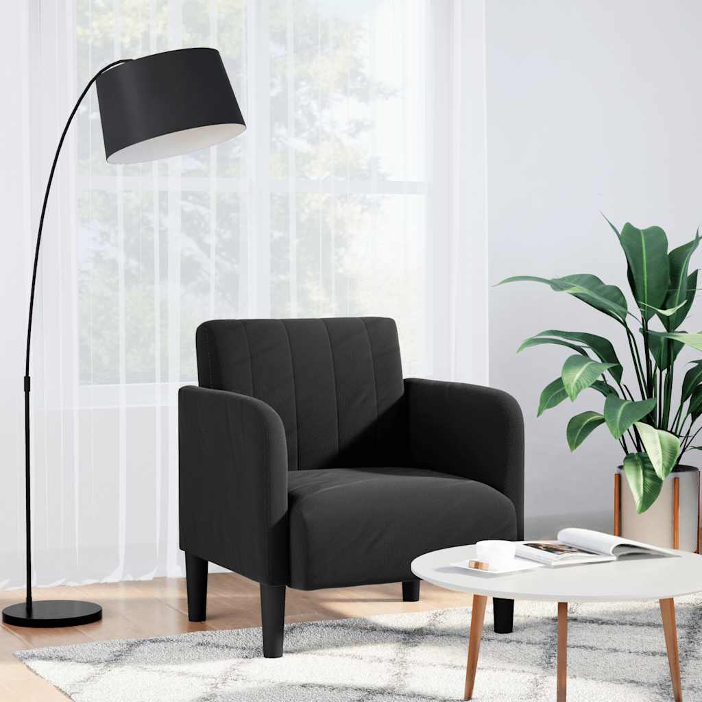 Fauteuil avec accoudoirs noir 54 cm velours Fauteuils vidaXL