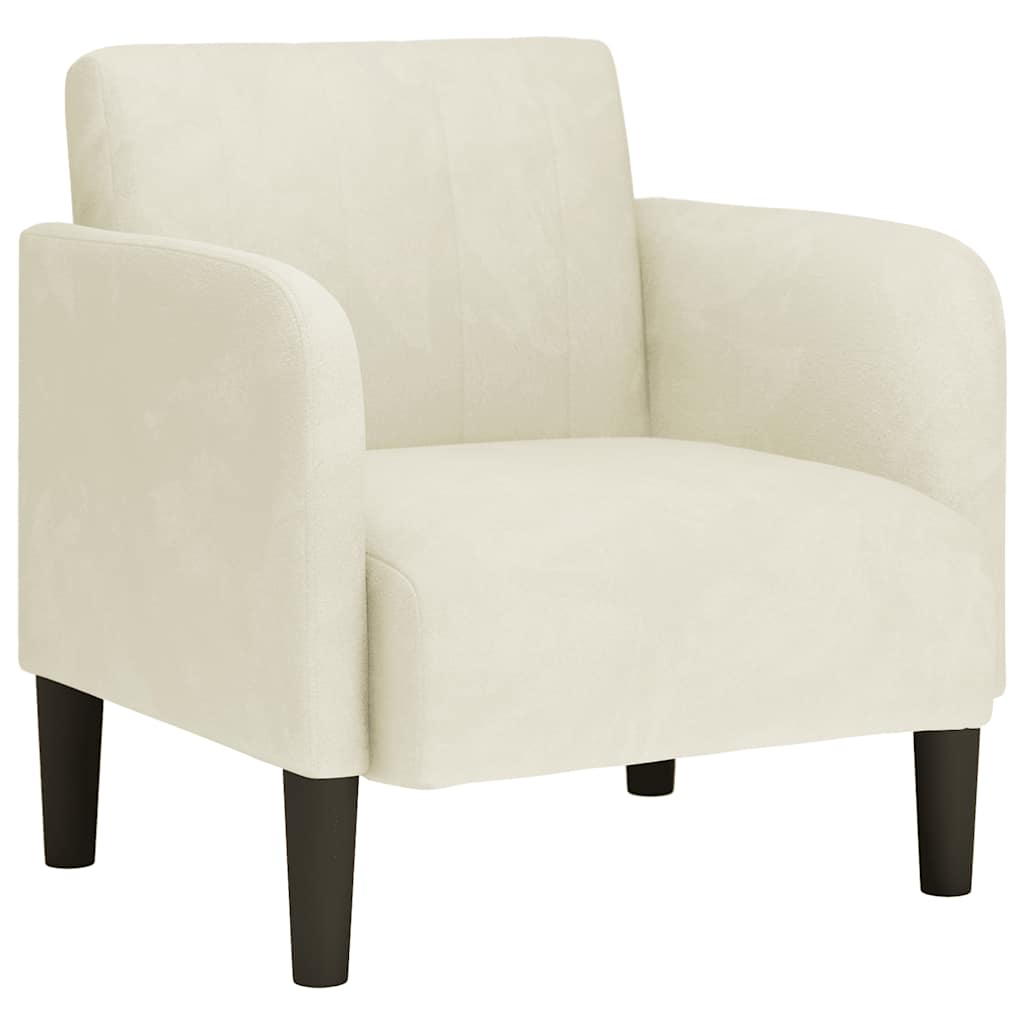 Fauteuil avec accoudoirs crème 54 cm velours Fauteuils vidaXL