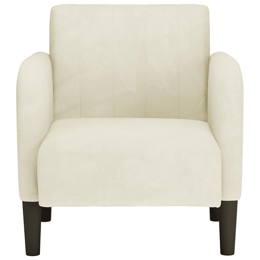 Fauteuil avec accoudoirs crème 54 cm velours Fauteuils vidaXL