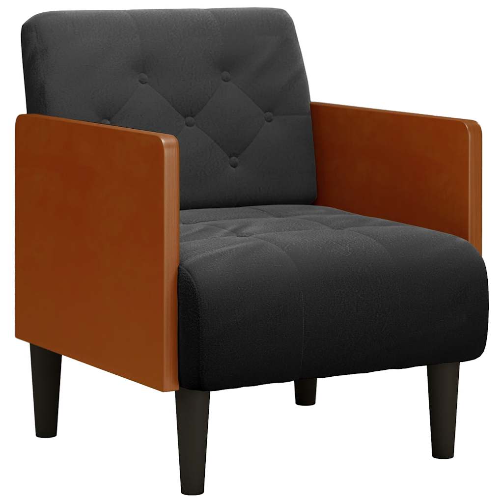 Fauteuil avec accoudoirs noir 55 cm velours Fauteuils vidaXL