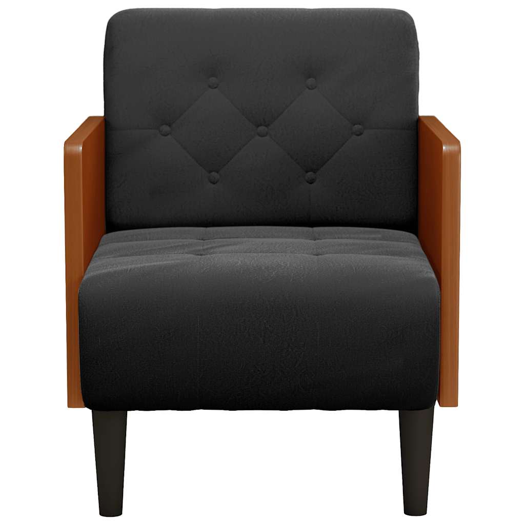 Fauteuil avec accoudoirs noir 55 cm velours Fauteuils vidaXL