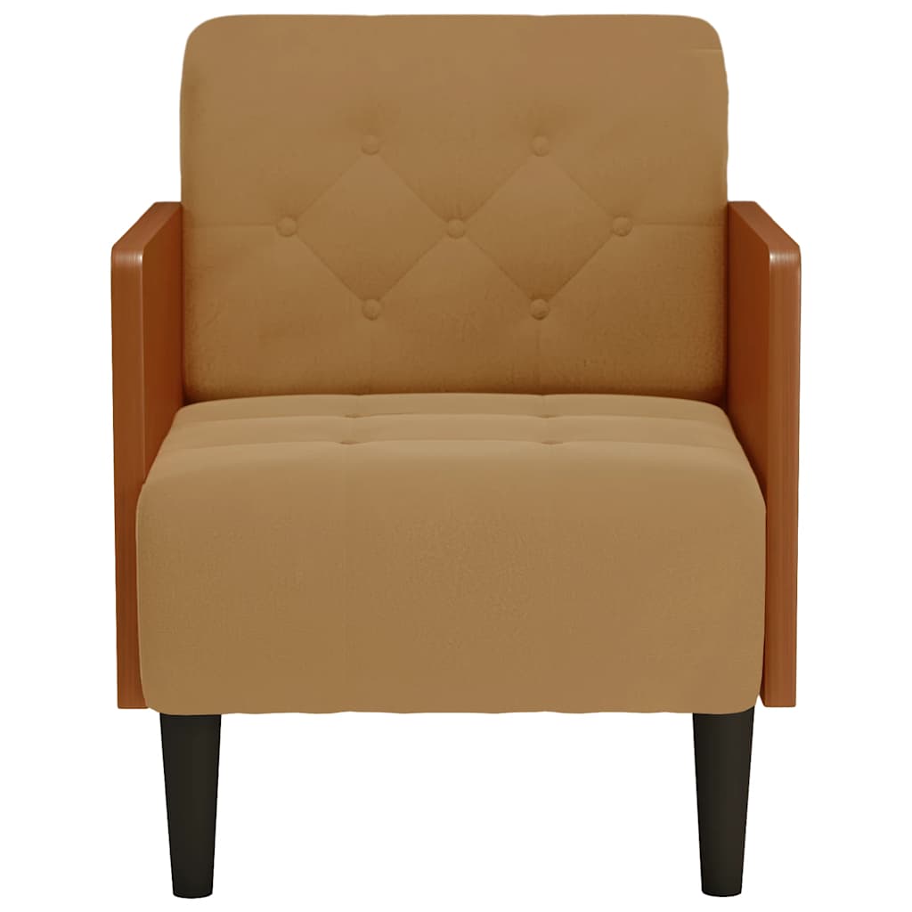 Fauteuil avec accoudoirs marron 55 cm velours Fauteuils vidaXL