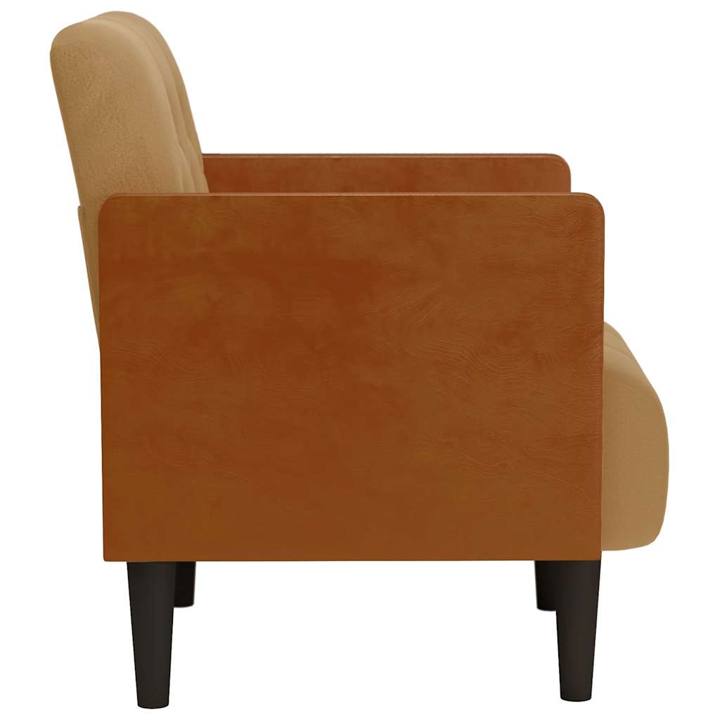 Fauteuil avec accoudoirs marron 55 cm velours Fauteuils vidaXL