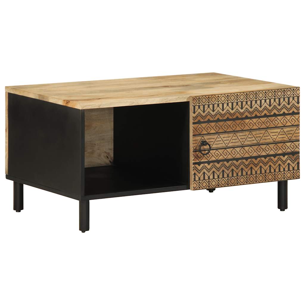 Table basse noir 80x50x40 cm bois de manguier massif brut Tables basses vidaXL   