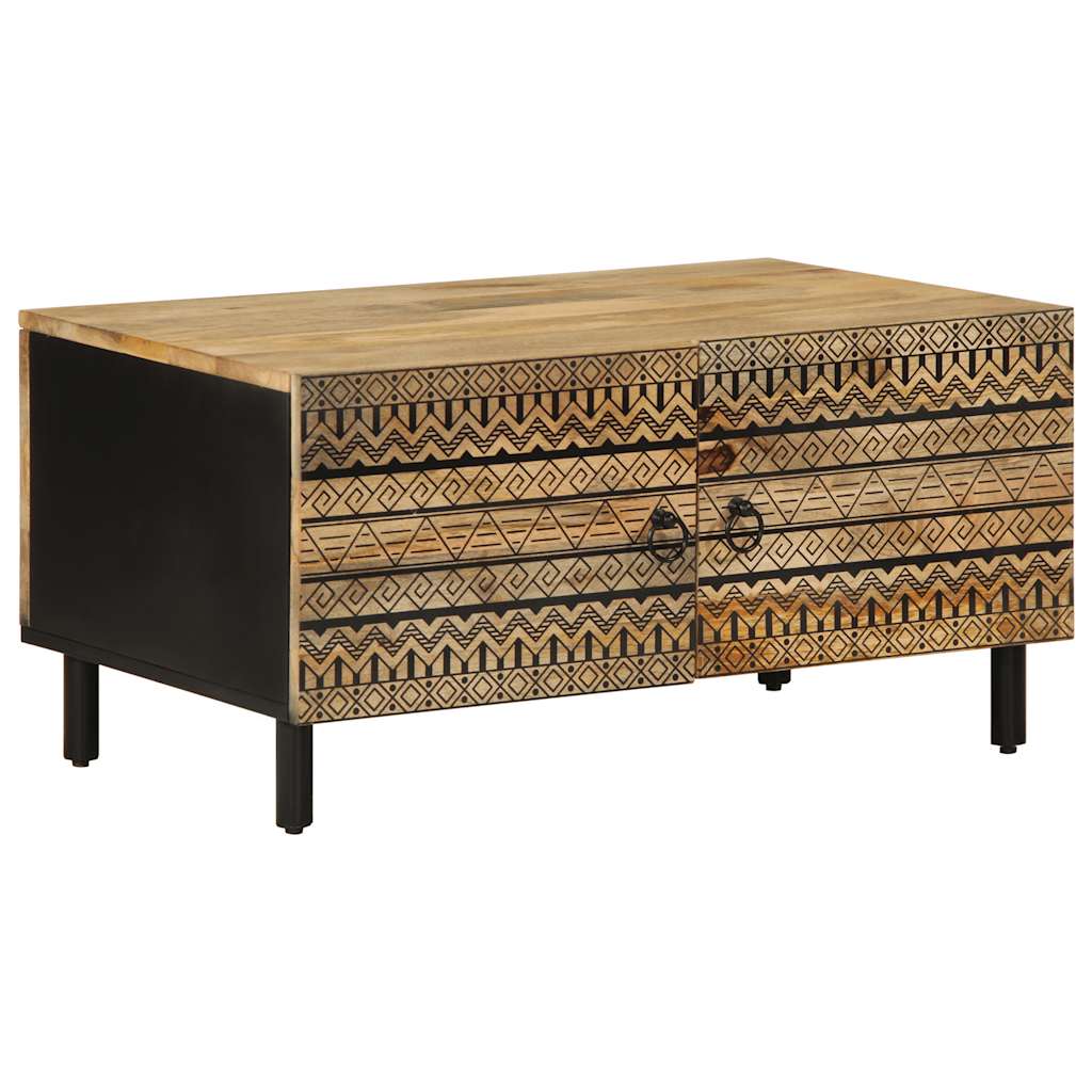 Table basse noir 80x50x40 cm bois de manguier massif brut Tables basses vidaXL   