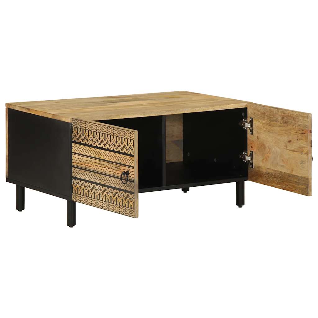 Table basse noir 80x50x40 cm bois de manguier massif brut Tables basses vidaXL   