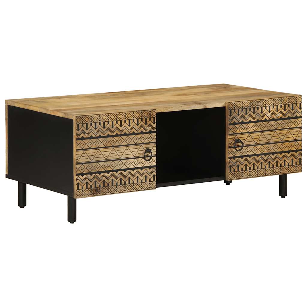 Table basse noir 100x54x40 cm bois massif de manguier brut Tables basses vidaXL   