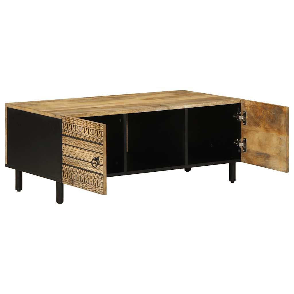 Table basse noir 100x54x40 cm bois massif de manguier brut Tables basses vidaXL   