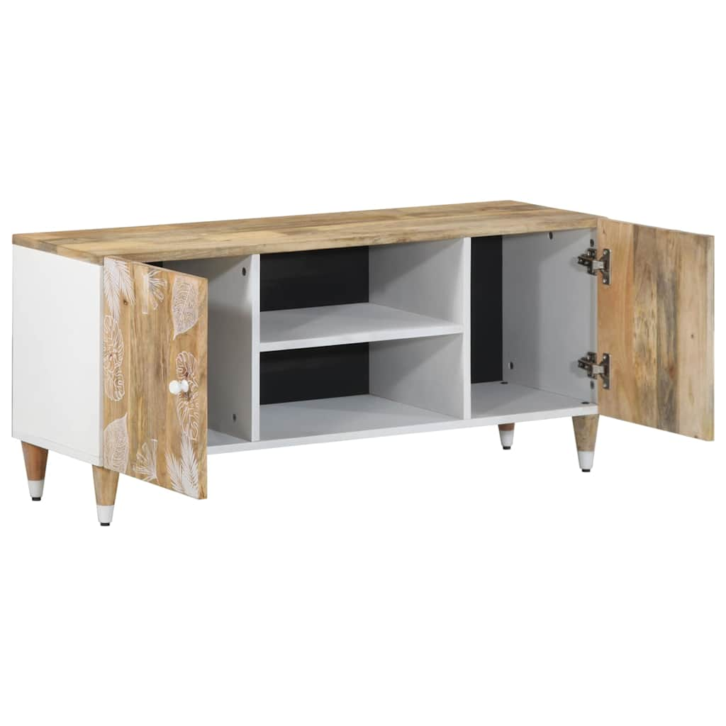 Meuble TV 105x33,5x46 cm bois massif de manguier Fixations & meubles de rangement multimédia vidaXL