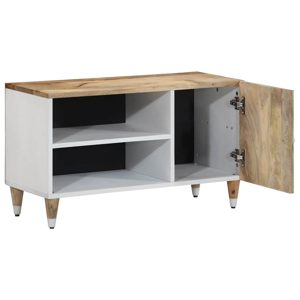 Meuble TV 80x31,5x46 cm bois massif de manguier Fixations & meubles de rangement multimédia vidaXL