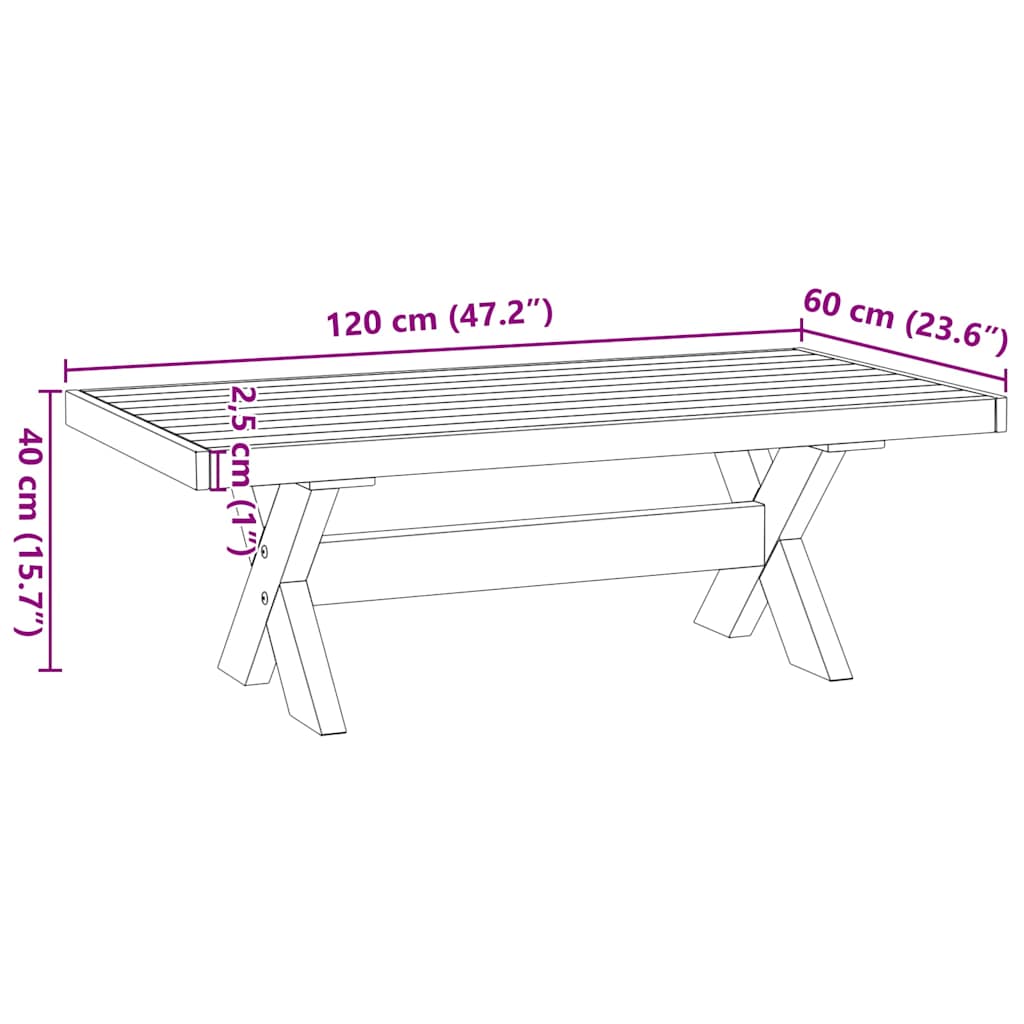 Table basse NOAIN pieds en forme de X 120x60x40 cm massif pin Tables basses vidaXL   