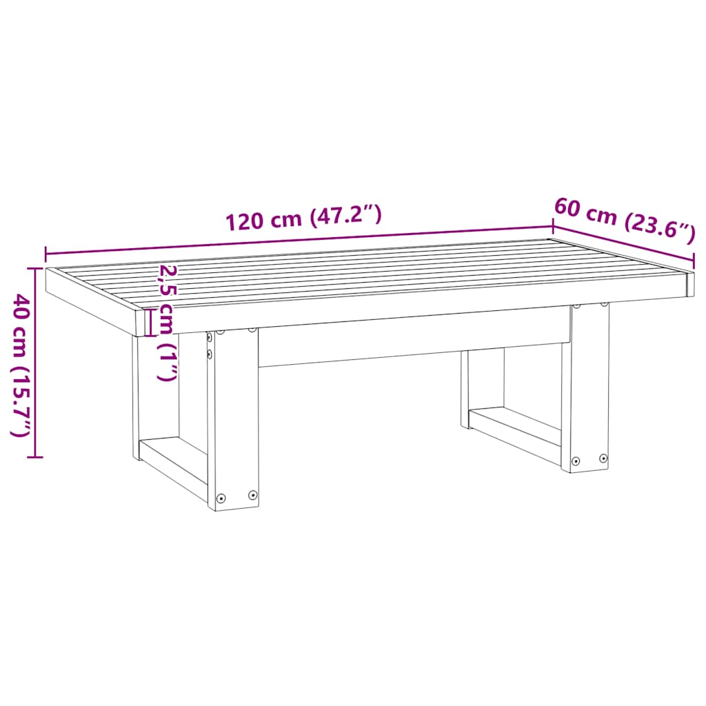 Table basse NOAIN pieds en forme de U 120x60x40 cm massif pin Tables basses vidaXL   