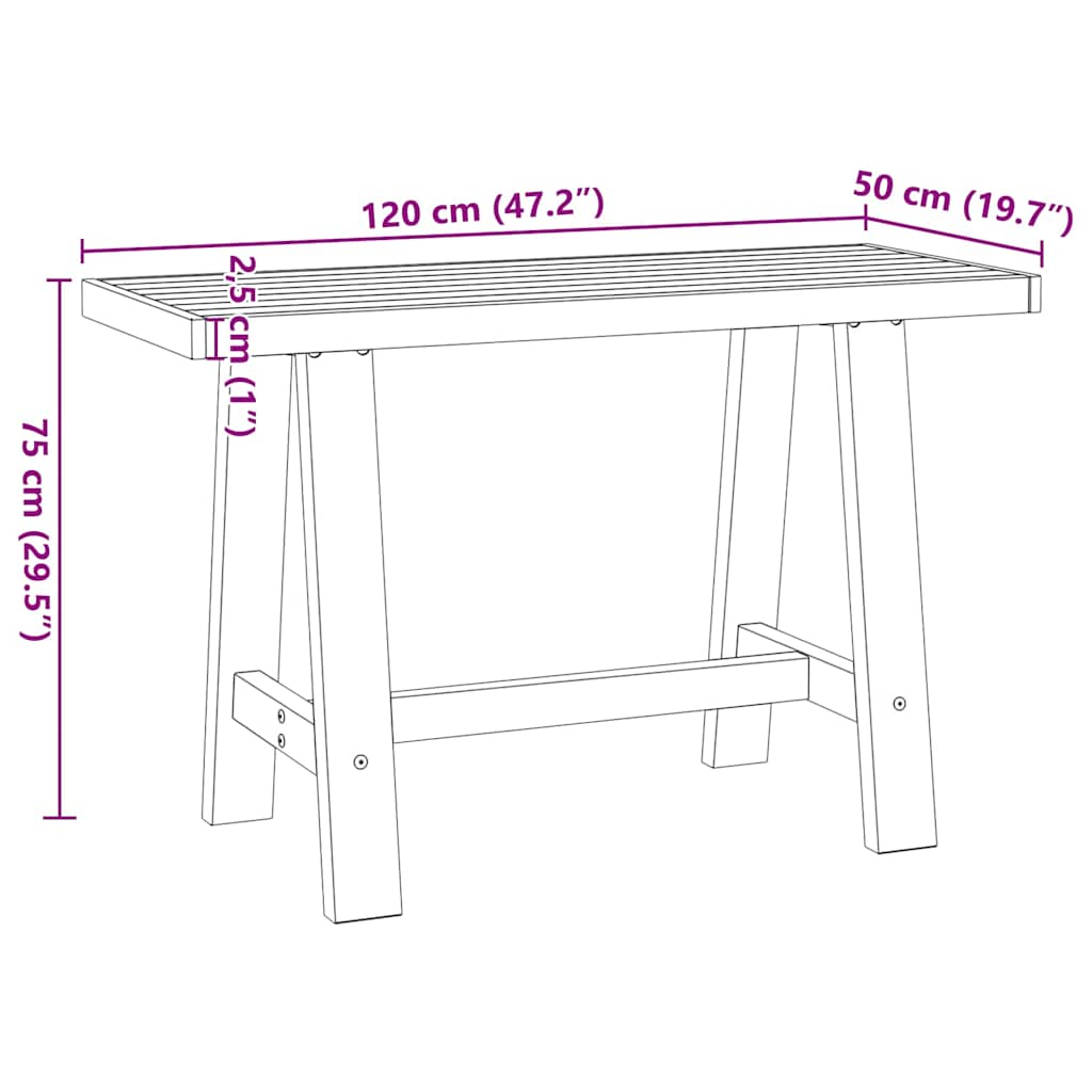 Bureau NOAIN pieds en forme de A 120x50x75 cm bois massif pin Bureaux vidaXL   