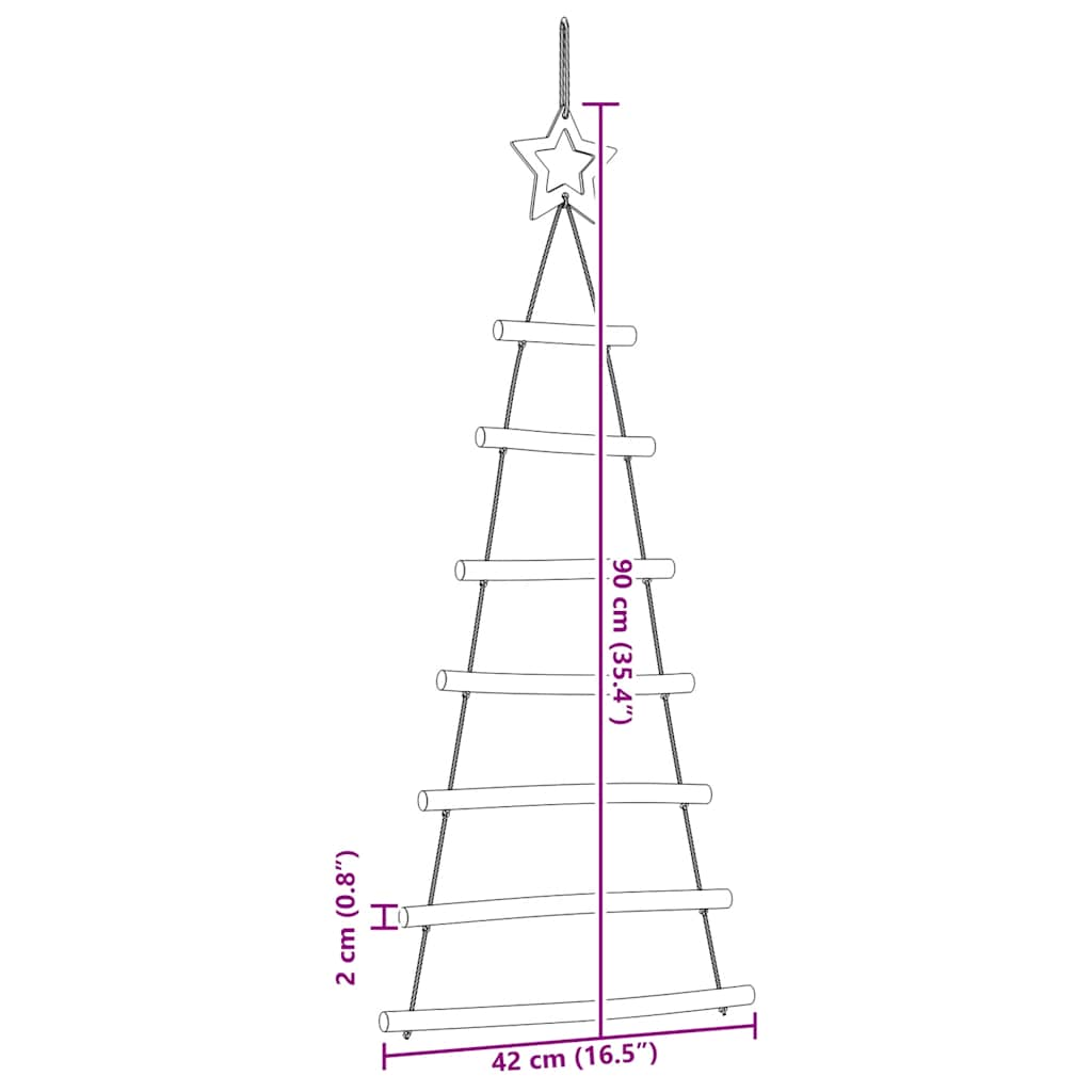 vidaXL Arbres de noël suspendus et étoiles supérieures 2 pcs 42x90 cm - Xios Store SNC