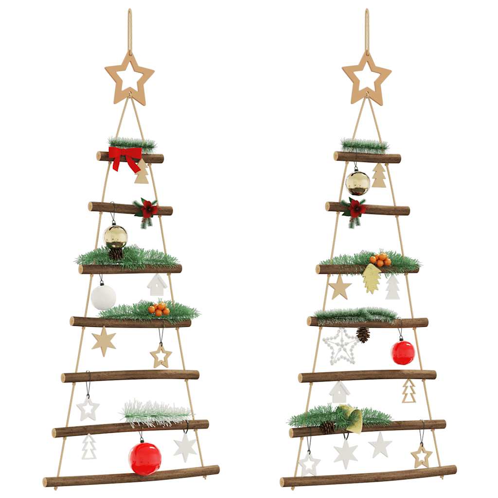 vidaXL Arbres de noël suspendus et étoiles supérieures 2 pcs 42x90 cm - Xios Store SNC