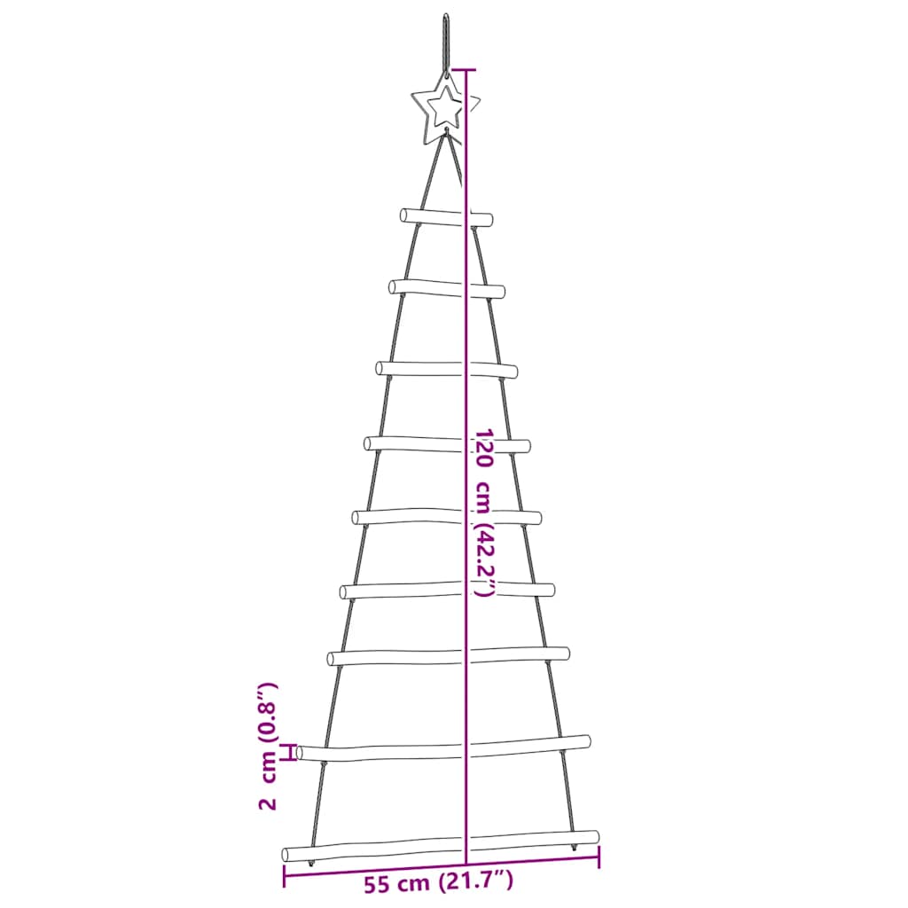 vidaXL Arbres de noël suspendus et étoiles supérieures 2 pcs 55x120 cm - Xios Store SNC