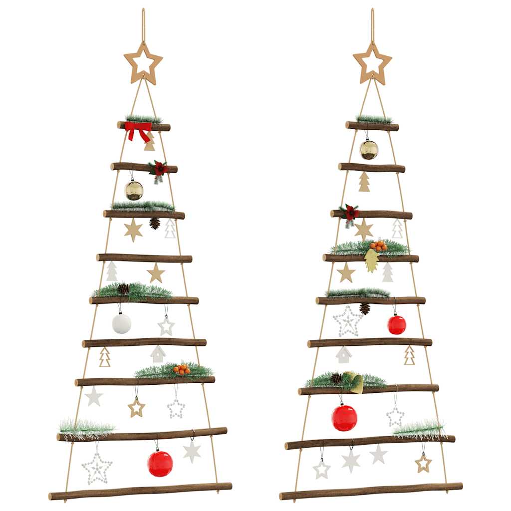 vidaXL Arbres de noël suspendus et étoiles supérieures 2 pcs 55x120 cm - Xios Store SNC