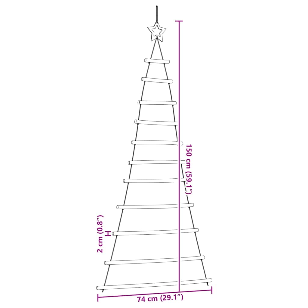 vidaXL Arbre de noël suspendu et étoile supérieure 74x150 cm - Xios Store SNC