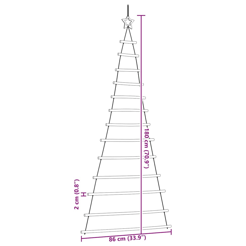 vidaXL Arbre de noël suspendu et étoile supérieure 86x180 cm - Xios Store SNC