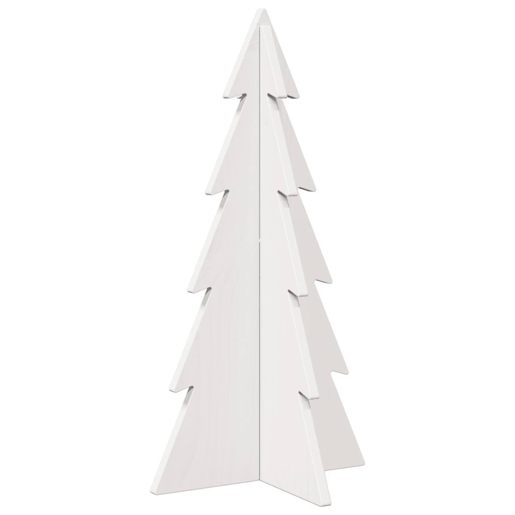 Arbre de Noël en bois pour décoration blanc 59,5cm pin massif - Xios Store SNC