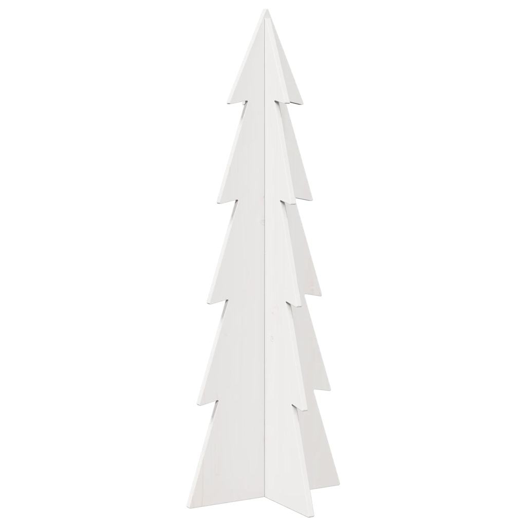 Arbre de Noël en bois pour décoration blanc 112 cm pin massif - Xios Store SNC