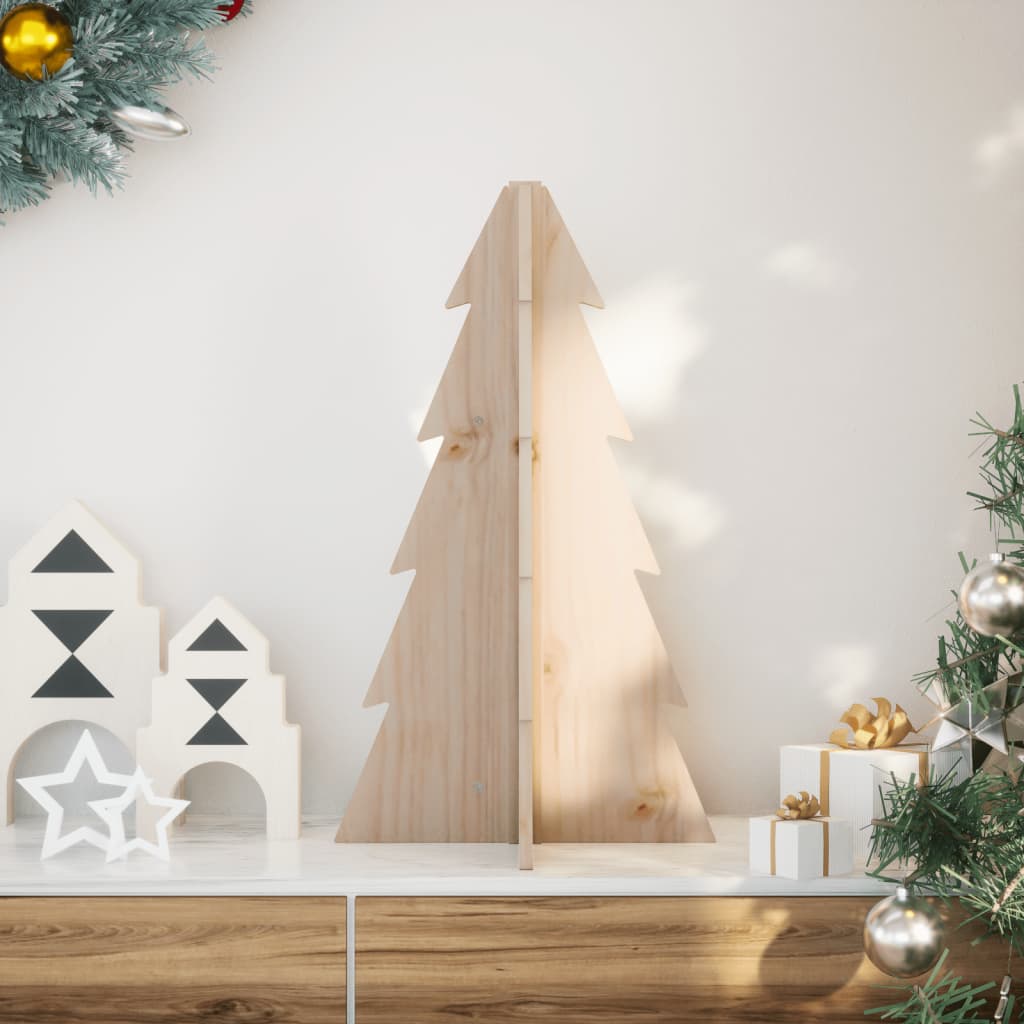 Arbre de Noël en bois pour décoration 69,5cm bois massif de pin - Xios Store SNC