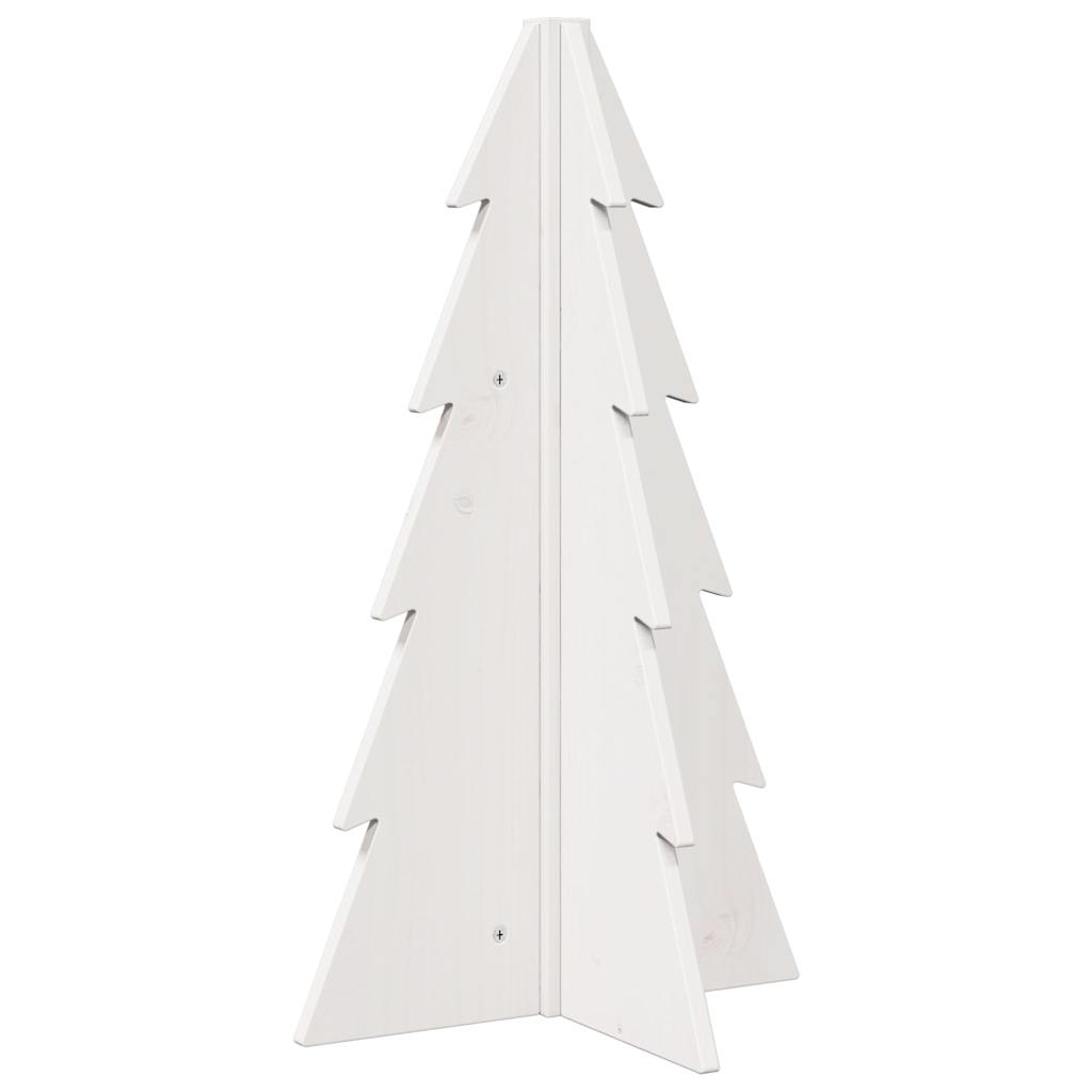 Arbre de Noël en bois pour décoration blanc 69,5 cm pin massif - Xios Store SNC