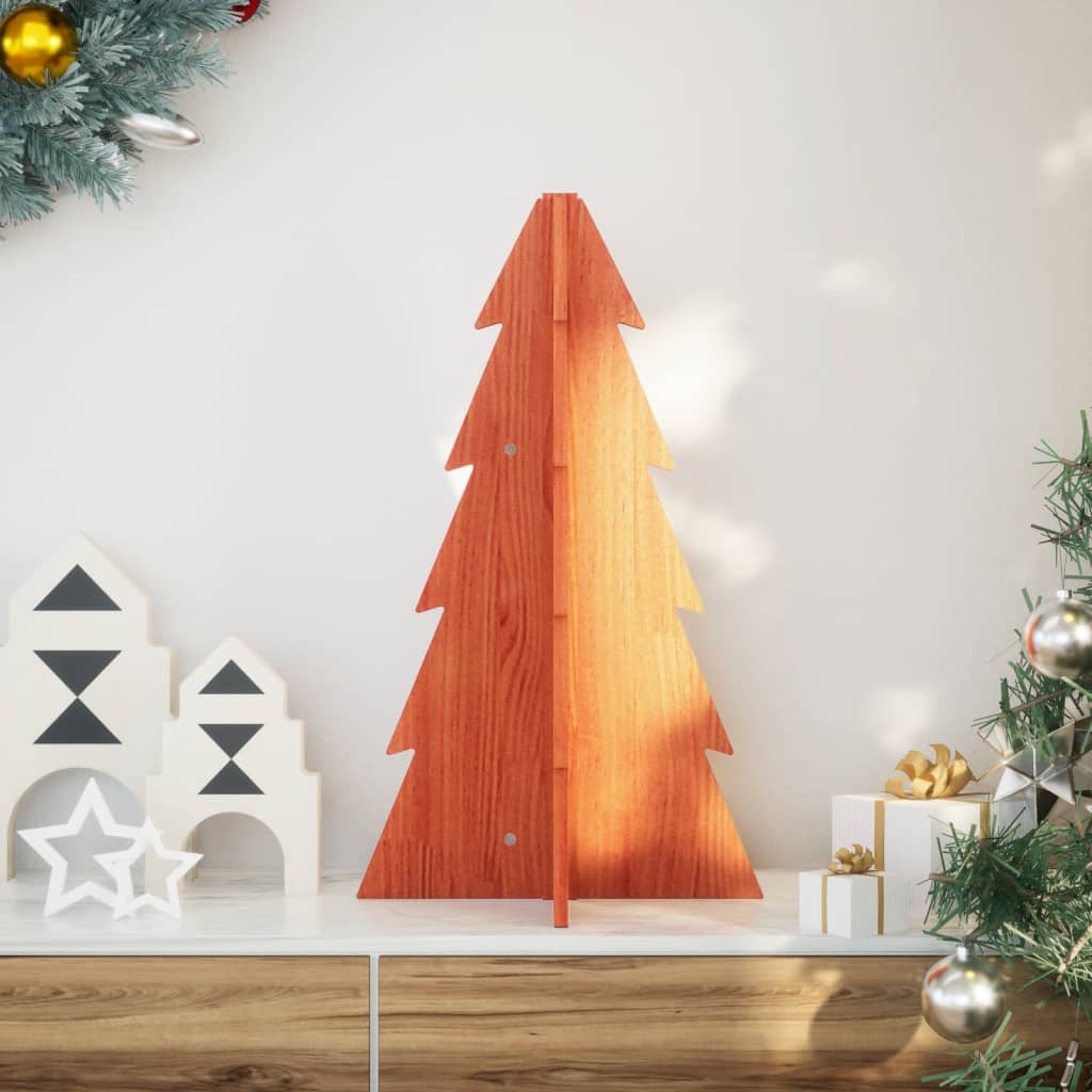 Arbre de Noël en bois pour décoration 69,5cm bois de pin massif - Xios Store SNC