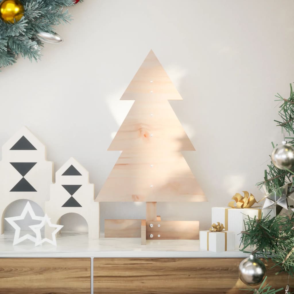 Arbre de Noël en bois pour décoration 60 cm bois massif de pin - Xios Store SNC