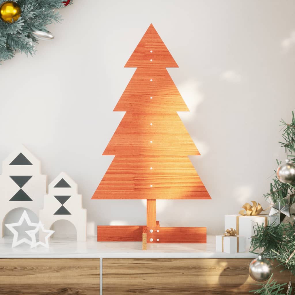 Arbre de Noël en bois pour décoration 80 cm bois de pin massif - Xios Store SNC