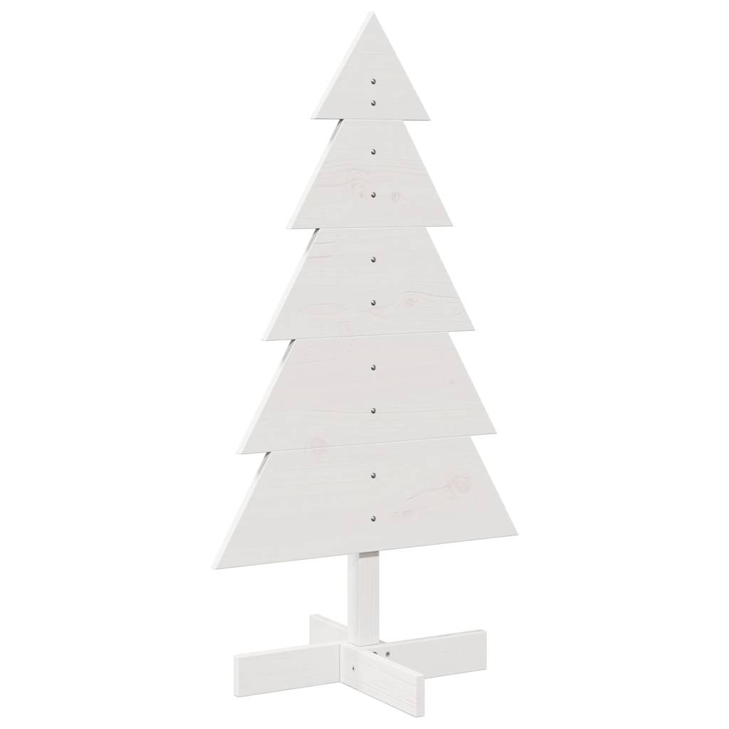 Arbre de Noël en bois pour décoration blanc 100 cm pin massif - Xios Store SNC