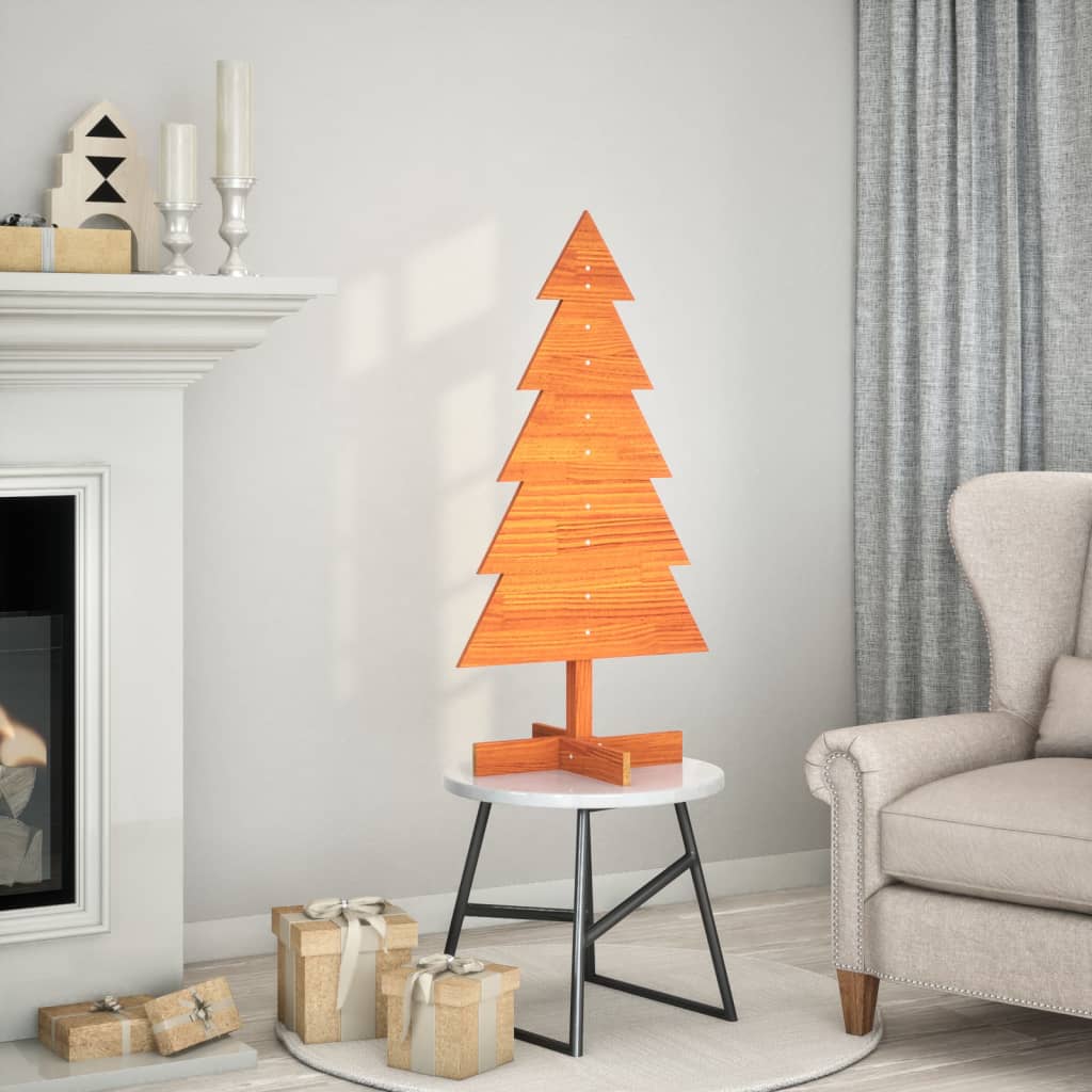 Arbre de Noël en bois pour décoration 100 cm bois de pin massif - Xios Store SNC