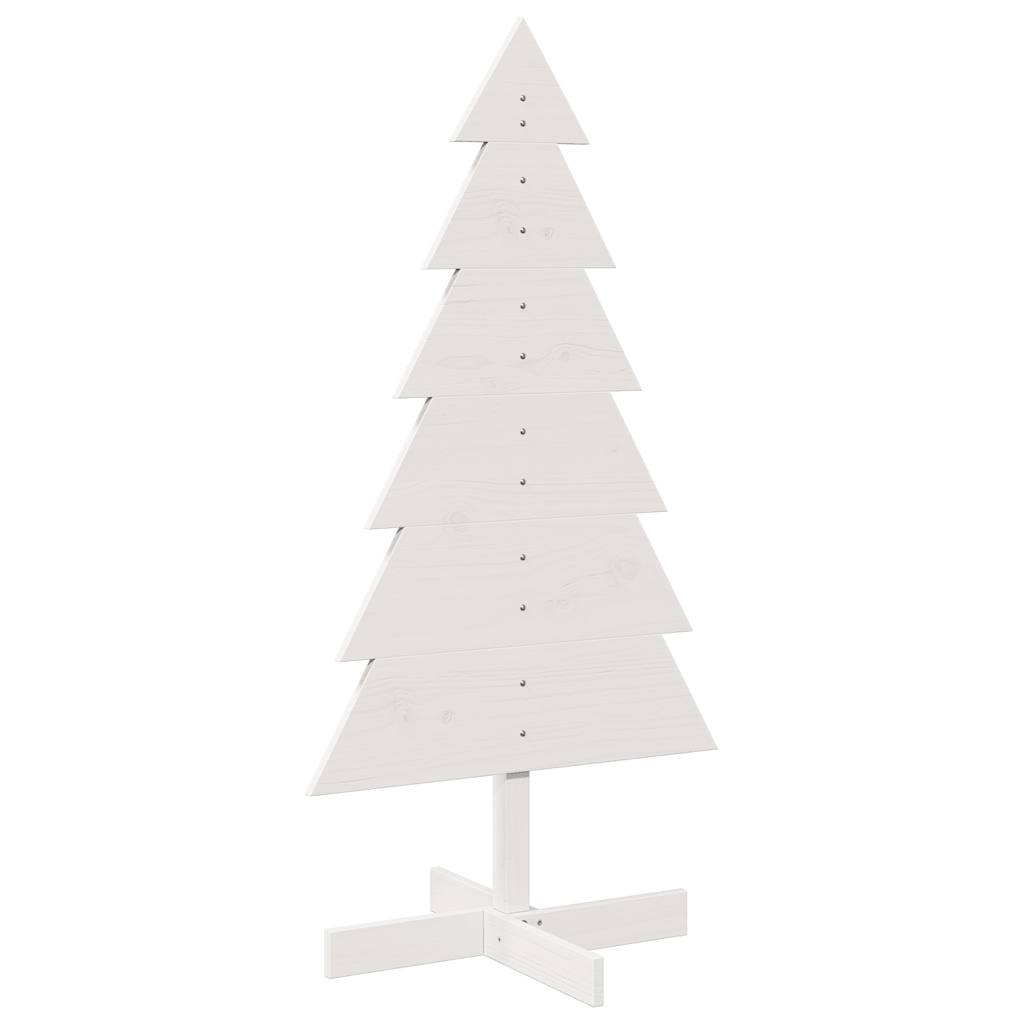 Arbre de Noël en bois pour décoration blanc 120 cm pin massif - Xios Store SNC