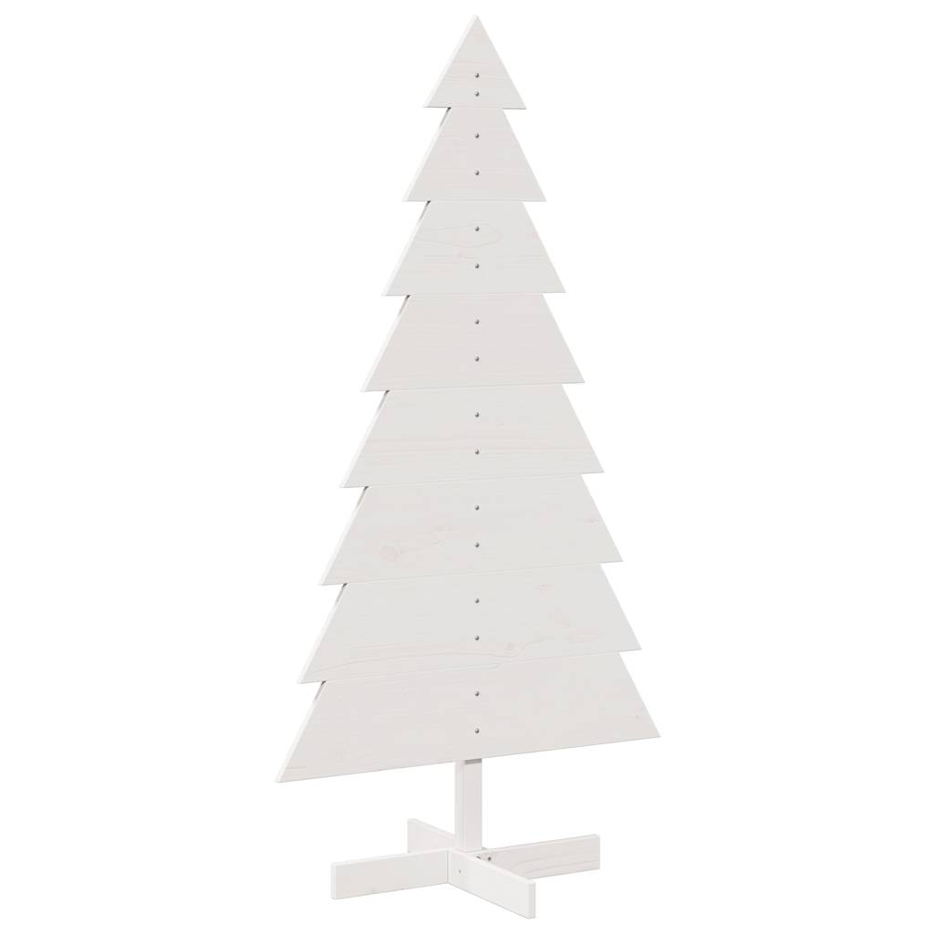 Arbre de Noël en bois pour décoration blanc 150 cm pin massif - Xios Store SNC