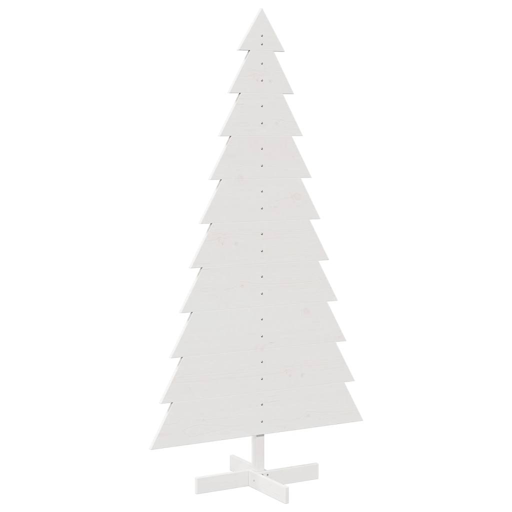 Arbre de Noël en bois pour décoration blanc 180 cm pin massif - Xios Store SNC