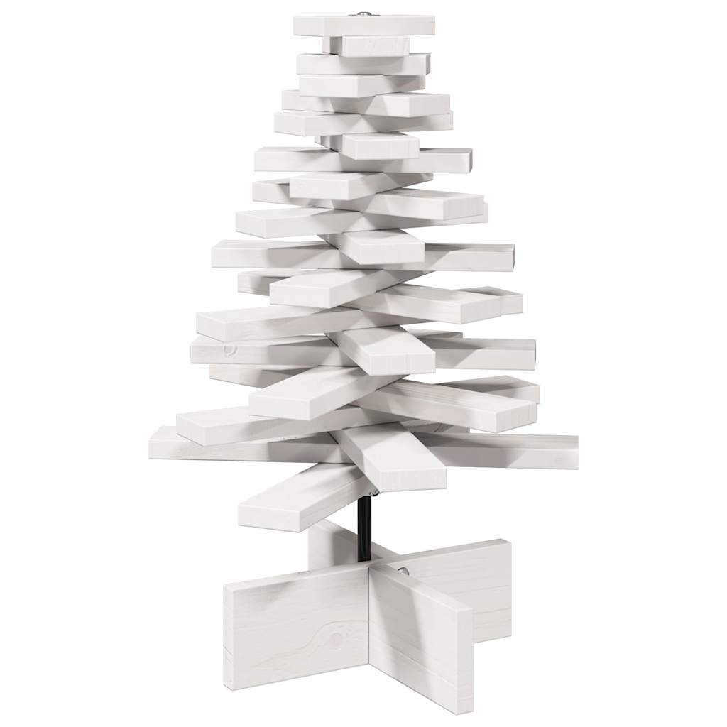 Arbre de Noël en bois pour décoration blanc 60 cm pin massif - Xios Store SNC