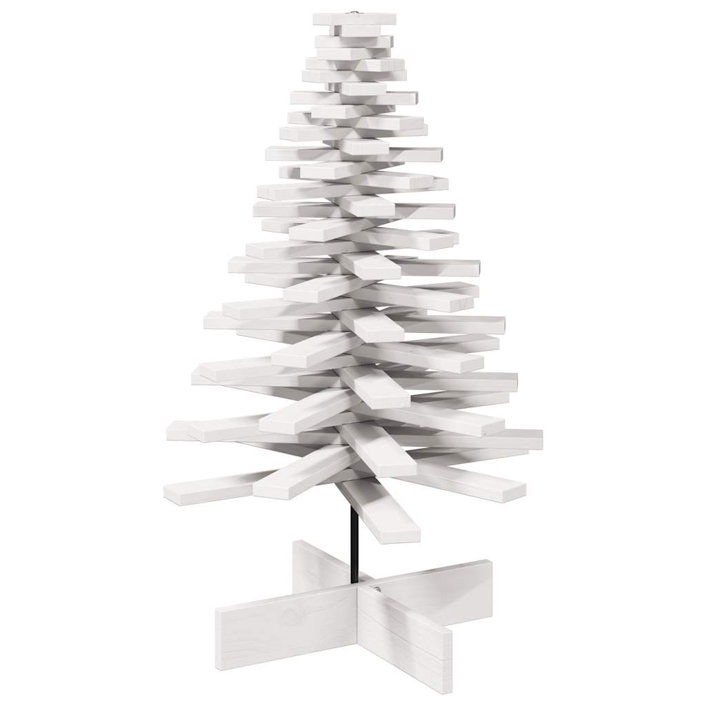 Arbre de Noël en bois pour décoration blanc 100 cm pin massif - Xios Store SNC