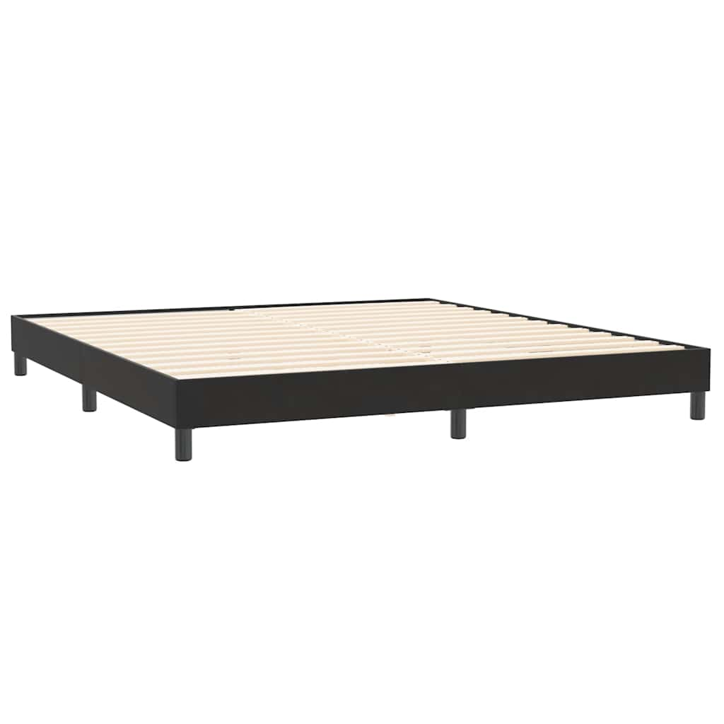 Sommier à lattes de lit avec matelas noir 200x210 cm Velours Lits & cadres de lit vidaXL