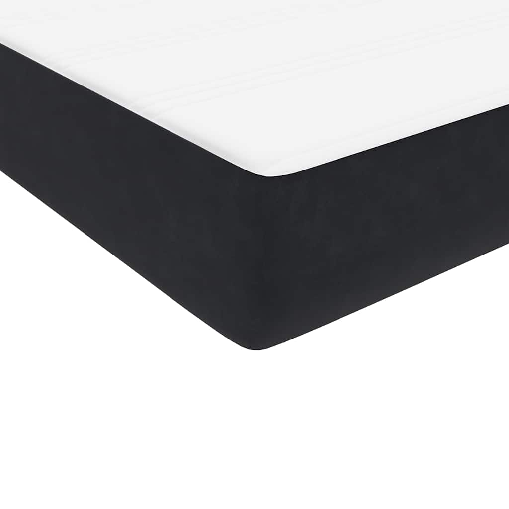 Sommier à lattes de lit avec matelas noir 200x210 cm Velours Lits & cadres de lit vidaXL