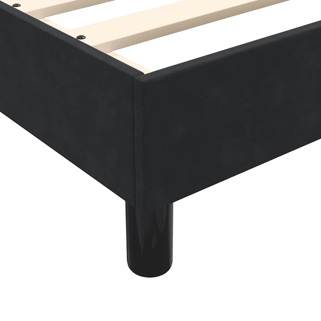 Sommier à lattes de lit avec matelas noir 200x210 cm Velours Lits & cadres de lit vidaXL