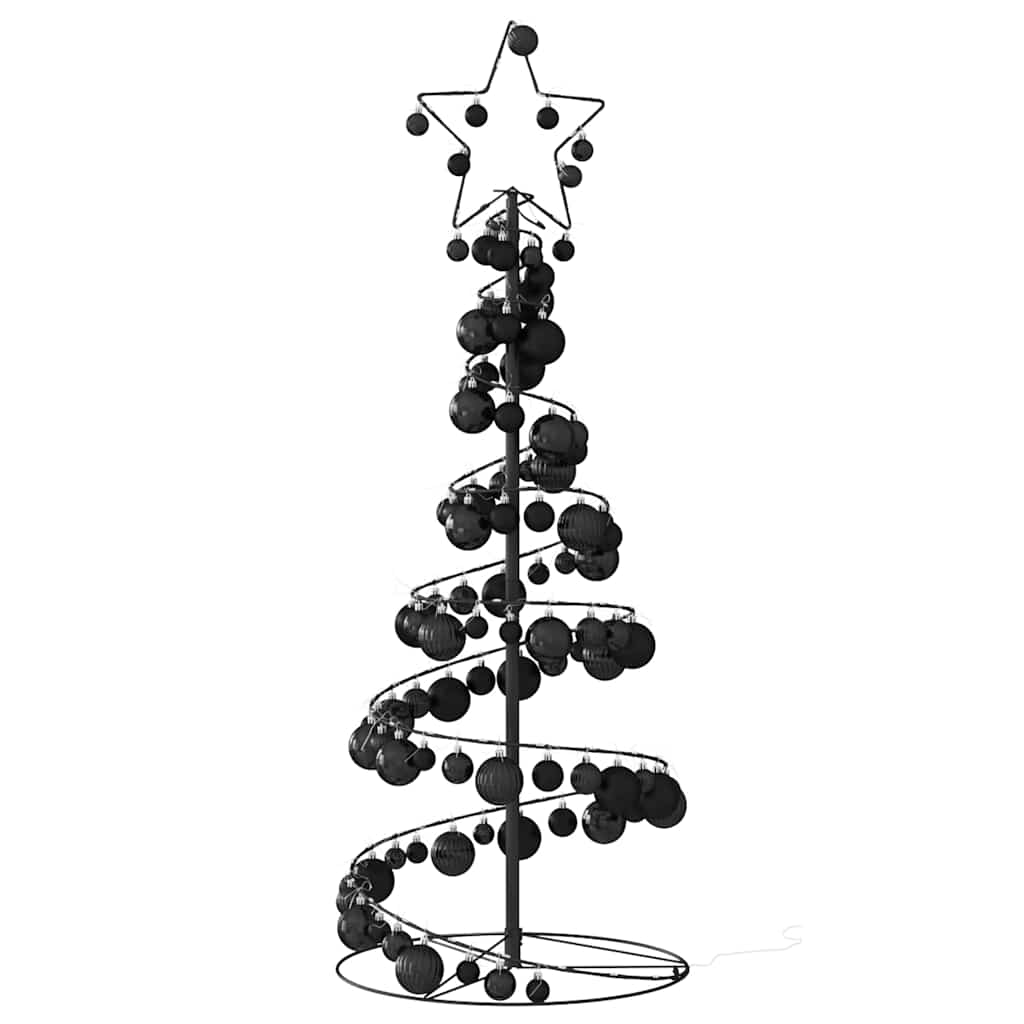 Arbre de Noël cône lumineux avec boules 80 LED 120 cm - Xios Store SNC