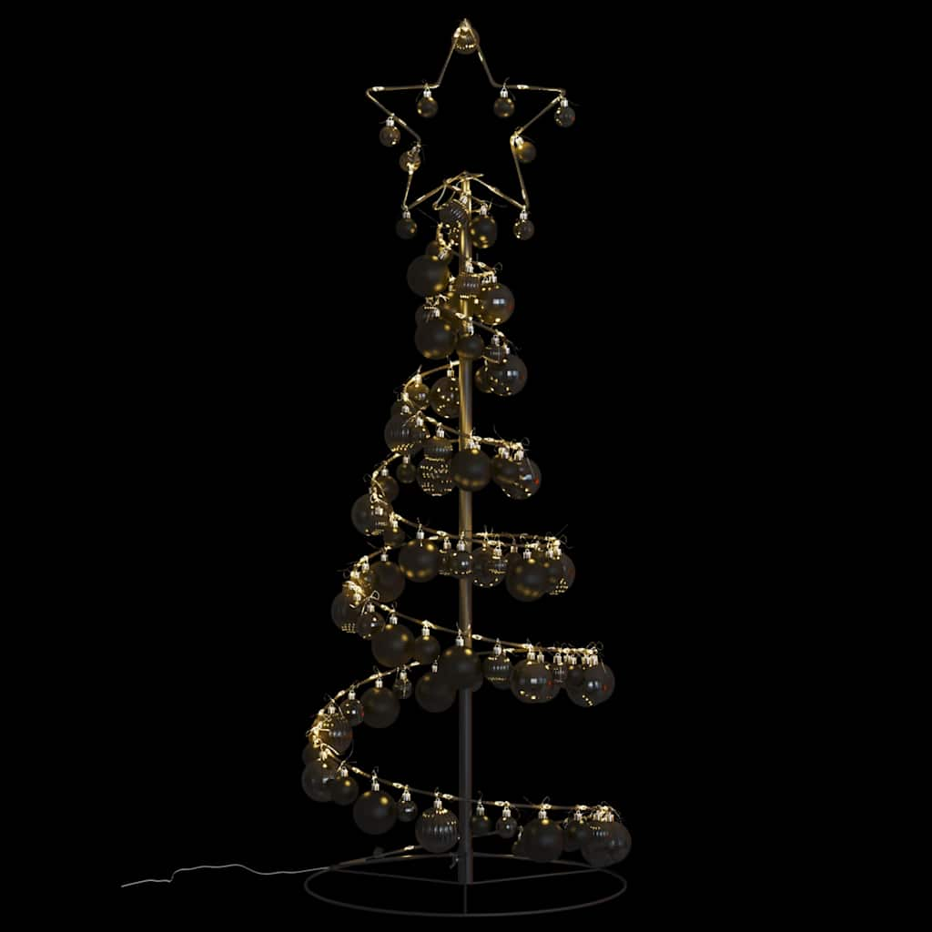 Arbre de Noël cône lumineux avec boules 80 LED 120 cm - Xios Store SNC