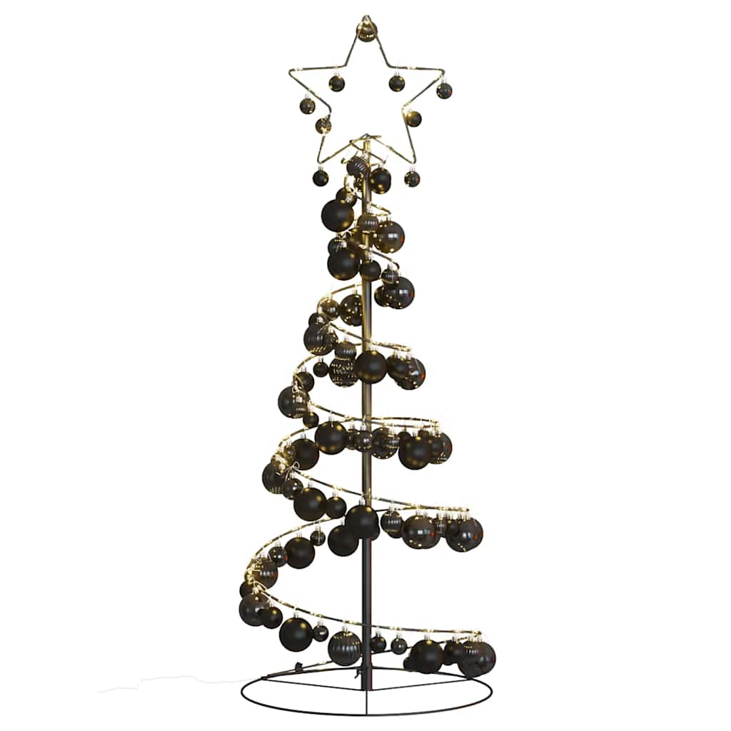 Arbre de Noël cône lumineux avec boules 80 LED 120 cm - Xios Store SNC