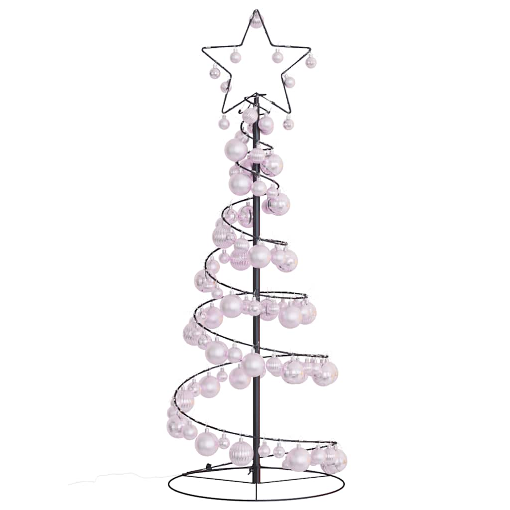 Arbre de Noël cône lumineux avec boules 80 LED 120 cm - Xios Store SNC