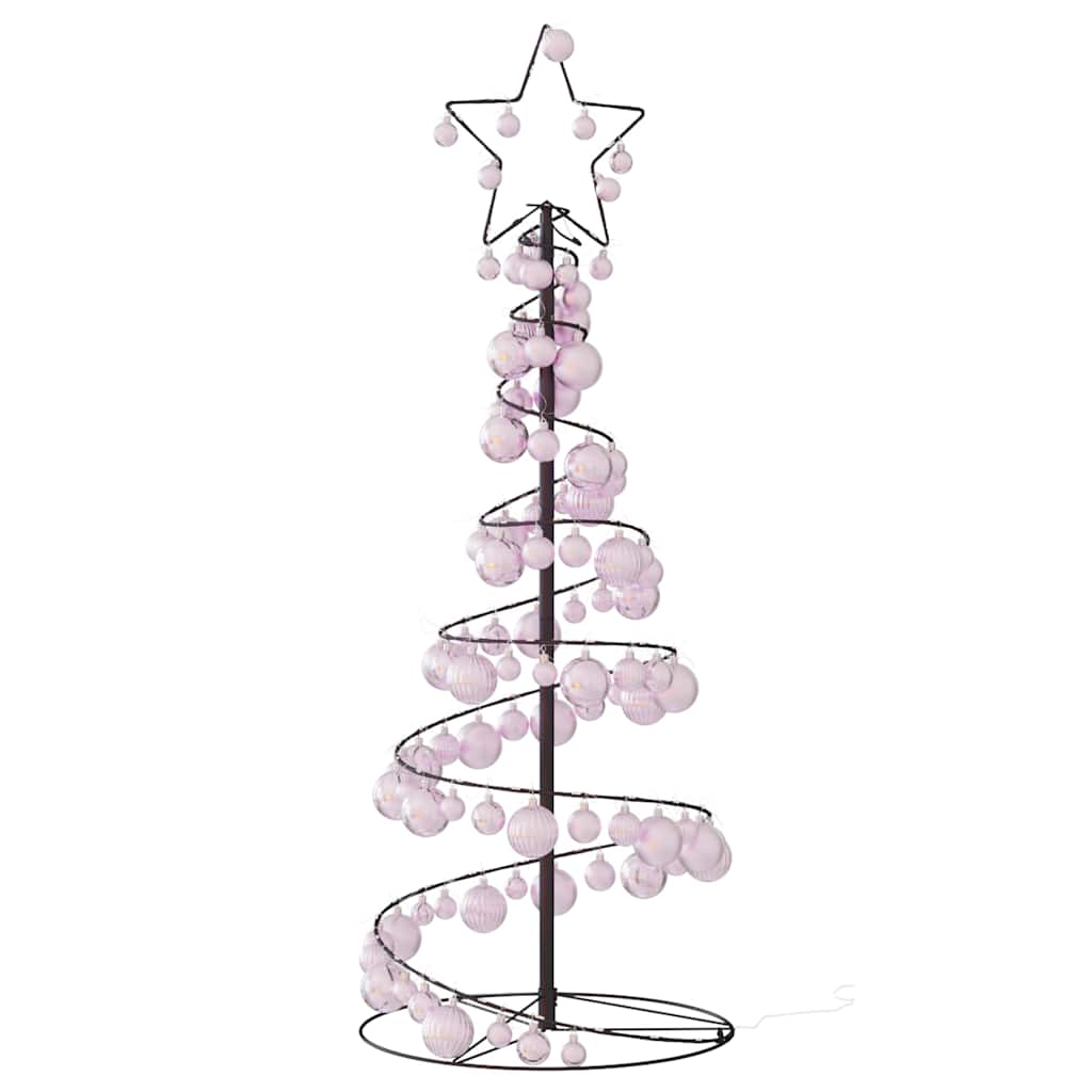 Arbre de Noël cône lumineux avec boules 80 LED 120 cm - Xios Store SNC